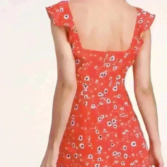 On the Patio Red Floral Print Ruffled Mini Dress - Picture 3 of 9